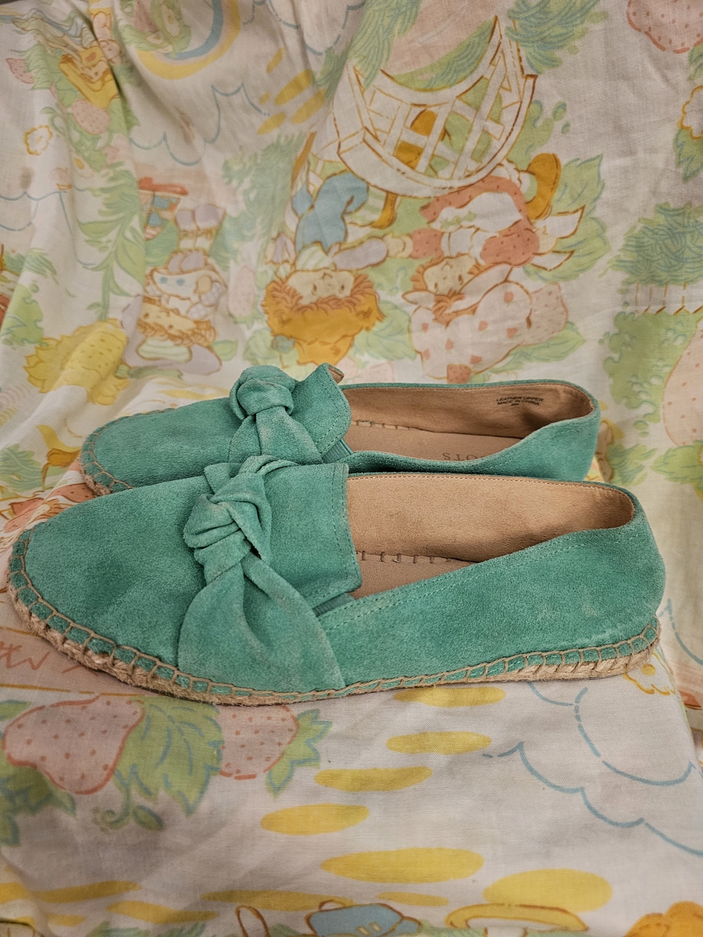 Talbots Izzy Knot Green Suede Espadrille Flats - Slip-On Loafers